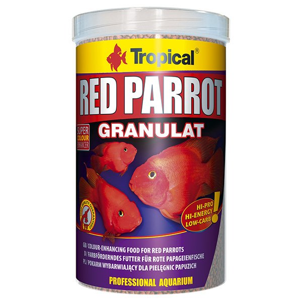 Tropical 100 Gr Red Parrot Granulat Kırmızı Papağan Balıkları İçin Granül Balık Yemi 250 Ml | Özel Akvaryum Yem