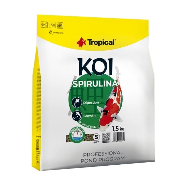 Tropical 1,5 Kg S Spırulına Pellet Koi Spırulına Katkılı Pellet Yem 5 Lt | Tatlı Su Akvaryumu Yemi