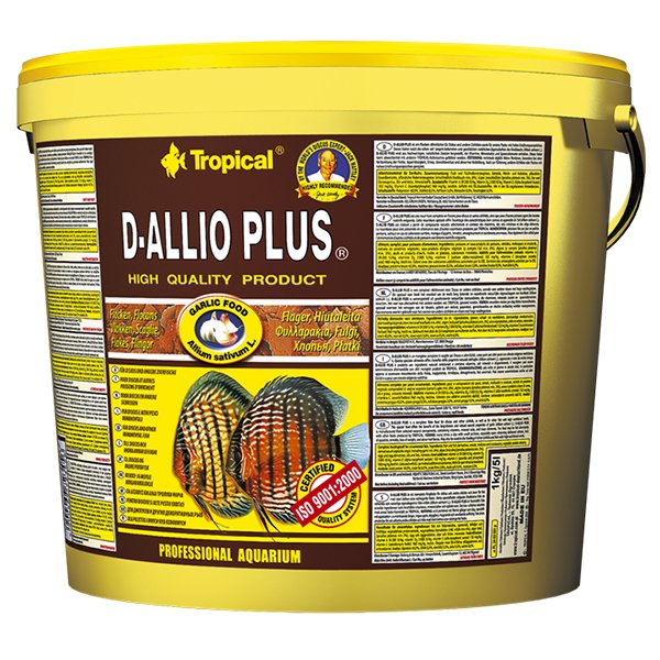 Tropical 2 Kg D-Allio Plus Flake Discus Balıklar İçin Sarımsaklı Pul Balık Yemi 11 Lt | Özel Akvaryum Yem