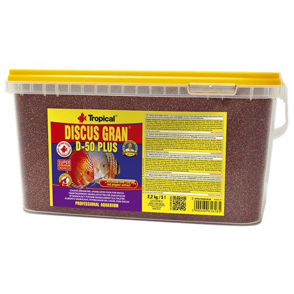 Tropical 2.2 Kg Discus Gran D-50 Plus Discus Balıkları İçin Renklendirici Granül Balık Yemi 5 Lt | Özel Akvaryum Yem