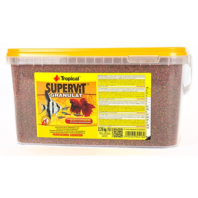 Tropical 2.75 Kg Süpervit Granulat Tropikal Balıklar İçin Granül Balık Yemi 5 Lt | Özel Akvaryum Yem Tropical 2.75 Kg Süpervit Granulat Tropikal Balıklar İçin Granül Balık Yemi 5 Lt | Özel Akvaryum Yem