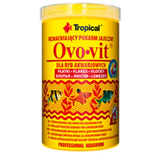 Tropical 20 Gr Ovo-Vit Yumurta Katkılı Güçlendirici Pul Balık Yemi 100 Ml | Özel Akvaryum Yem