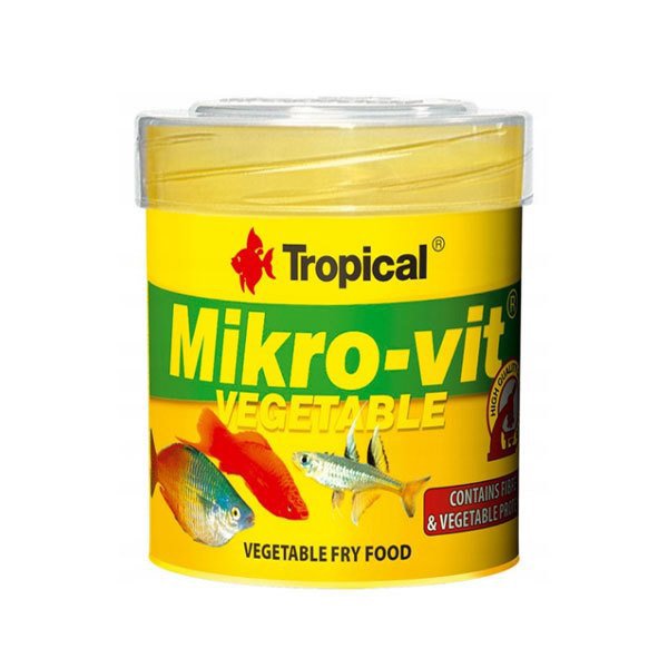 Tropical 32 Gr Mikro-Vit Vegetable Yavru Balıklar İçin Bitkisel Balık Yemi 50 Ml | Yavru Balık Yemi