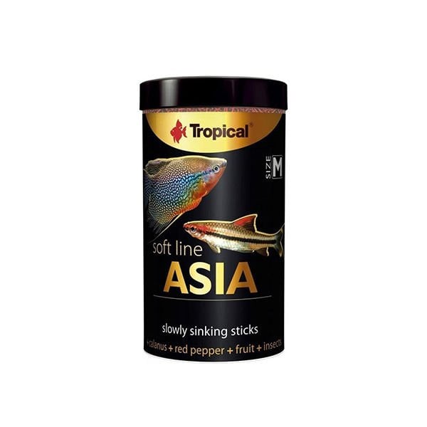 Tropical 40 Gr Soft Line Asia Omnivor ve Etçil Balık Yemi 100 Ml | Tatlı Su Akvaryumu Yemi