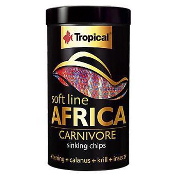 Tropical 52 Gr Softline Africa Carnivore Afrika Balıkları İçin Batan Yumuşak Taneli Cips Balık Yemi 100 Ml | Özel Akvaryum Yem