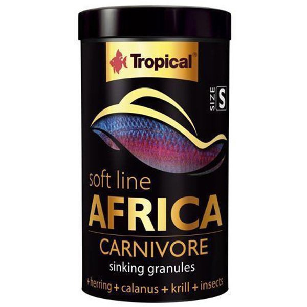Tropical 60 Gr Softline Africa Carnivore S Afrika Balıkları İçin Dibe Batan Yumuşak Taneli Granül Balık Yemi 100 Ml | Özel Akvaryum Yem