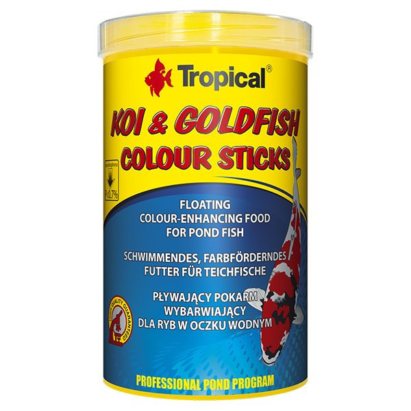 Tropical 80 Gr Koi Goldfish Colour Sticks Havuz Balıkları İçin Renklendirici Temel Balık Yemi 1000 Ml | Özel Akvaryum Yem