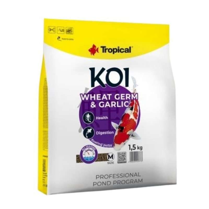 Tropical Koi Wheat Germ & Garlic Koi ve Japon Balıkları için Pellet Balık Yemi Medium 5 Lt 1.5 Kg | Balık Yemi Kovası Tropical Koi Wheat Germ & Garlic Koi ve Japon Balıkları için Pellet Balık Yemi Medium 5 Lt 1.5 Kg | Balık Yemi Kovası