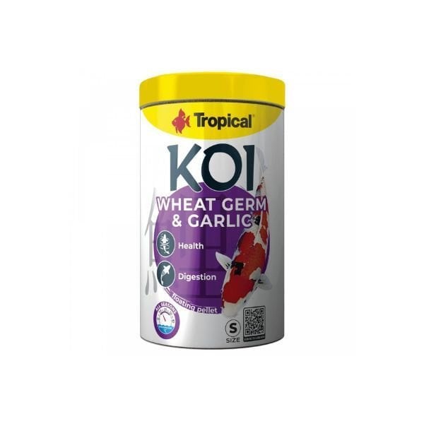Tropical Koi Wheat Germ & Garlic S Koi ve Japon Balıkları için Pellet Balık Yemi 1000 Ml 320 Gr | Tatlı Su Akvaryumu Yemi