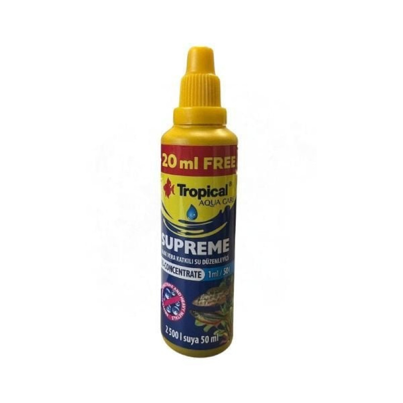 Tropical Supreme Aleo Vera Katkılı Akvaryum Su Düzenleyici 50 Ml | Akvaryum Tatlı Su Düzenleyici Tropical Supreme Aleo Vera Katkılı Akvaryum Su Düzenleyici 50 Ml | Akvaryum Tatlı Su Düzenleyici