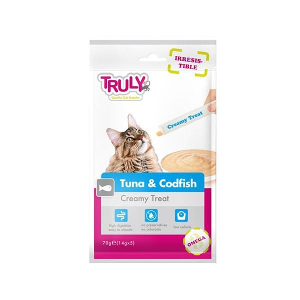 Truly 14 Gr Creamy Treat Ton ve Morina | Kedi Sıvı Ödül Maması