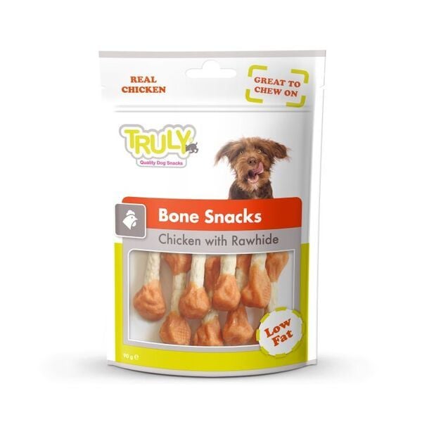 Truly 90 Gr Bone Snacks Tavuk ve Doğal Deri | Köpek Atıştırmalık Ödül Maması