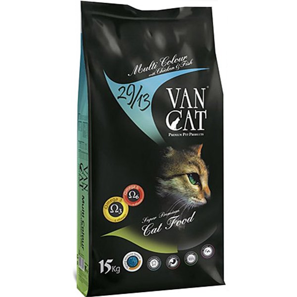 Vancat 15 Kg Multicolour Tavuklu Renkli Taneli Yetişkin | Yetişkin Kuru Kedi Maması