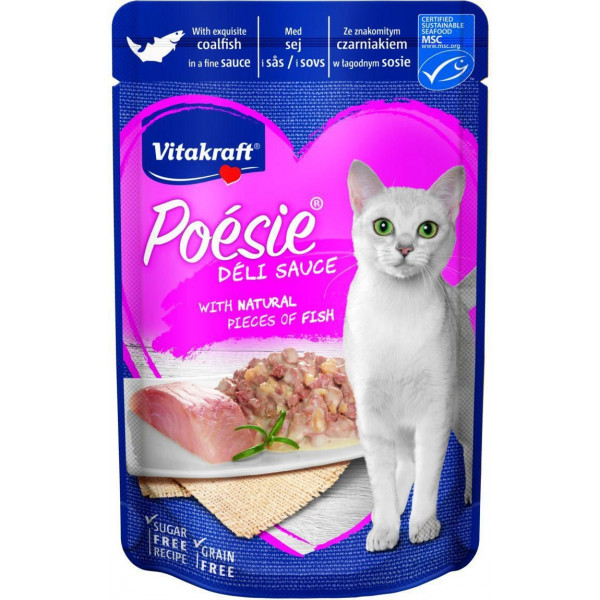 Vitakfraft 85 Gr Poesie Coalfish Balık Etli Pouch | Yetişkin Kedi Maması