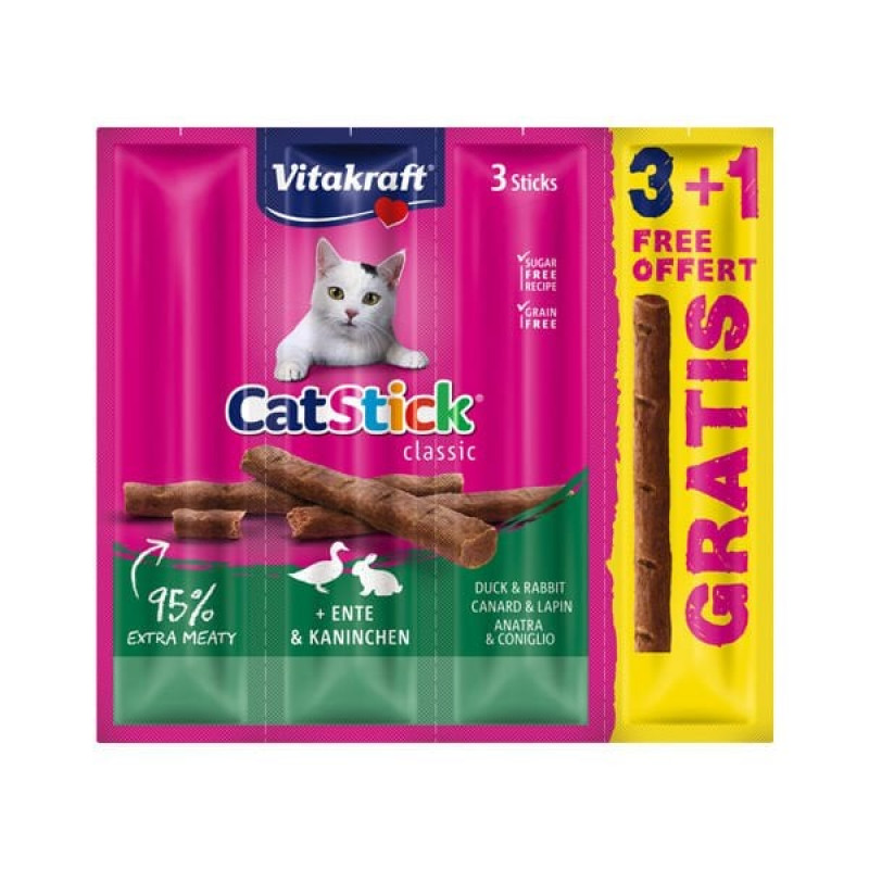 Vitakraft 4 Adet Cat Stick Tavşan ve Ördek 18 Gr | Kedi Atıştırmalık Ödül Maması Vitakraft 4 Adet Cat Stick Tavşan ve Ördek 18 Gr | Kedi Atıştırmalık Ödül Maması
