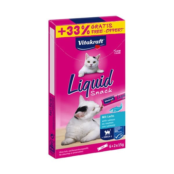 Vitakraft 90 Gr Liquid Snack Somon ve Omega-3 | Kedi Sıvı Ödül Maması