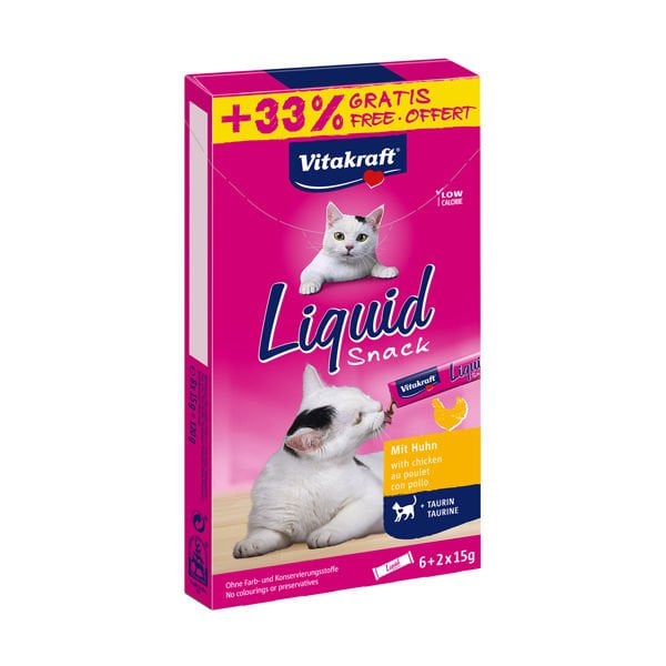 Vitakraft 90 Gr Liquid Snack Tavuk ve Taurine | Kedi Sıvı Ödül Maması