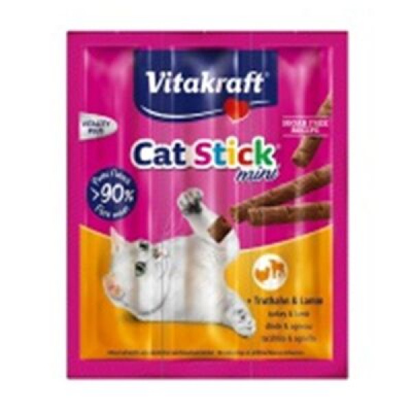 Vitakraft 3x6 Gr Sticks Hindi ve Kuzu Etli İnulin ve Vitamin Katkılı Ödül | Stick Kedi Ödül Maması