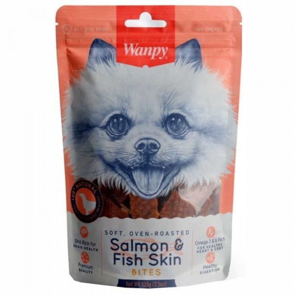 Wanpy 100 Gr Yumuşak Somon Parçalı | Köpek Atıştırmalık Ödül Maması