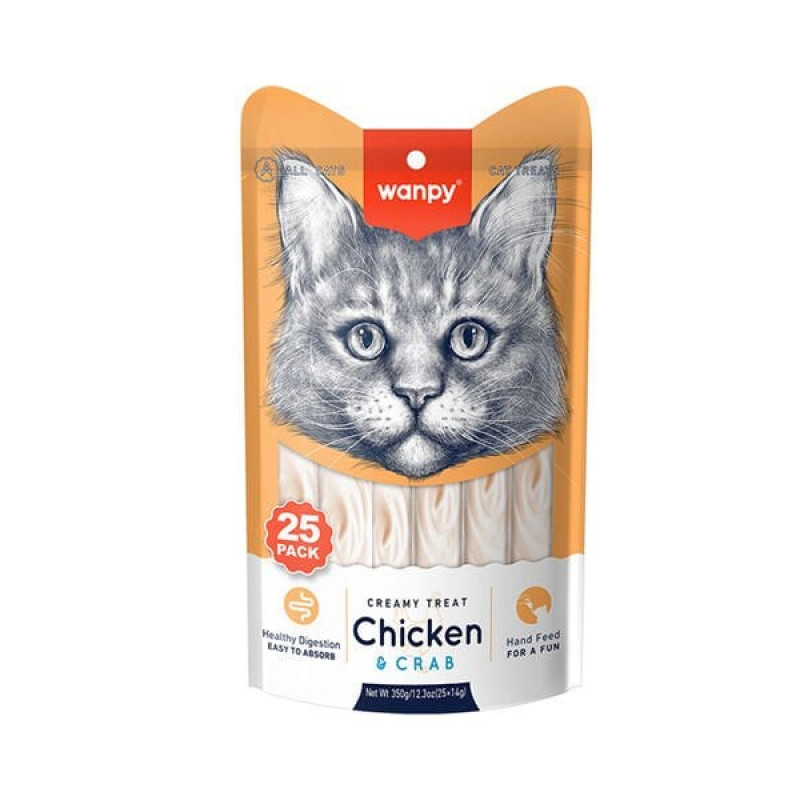 Wanpy 350 Gr Creamy Treat Tavuk ve Yengeç | Kedi Sıvı Ödül Maması Wanpy 350 Gr Creamy Treat Tavuk ve Yengeç | Kedi Sıvı Ödül Maması