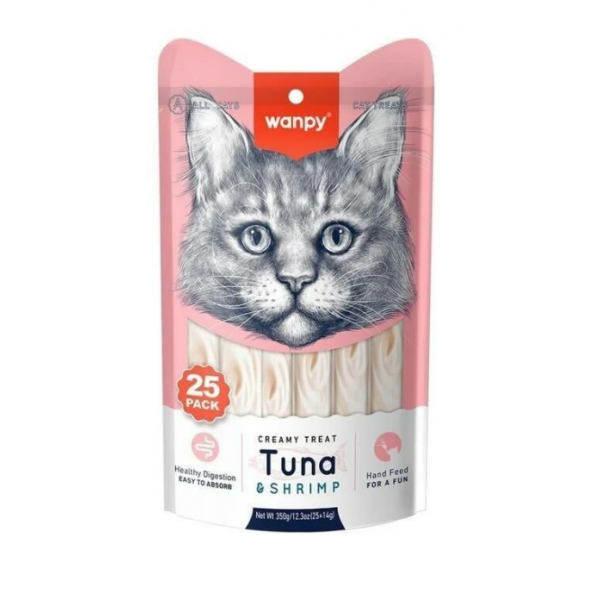 Wanpy 350 Gr Creamy Treat Ton ve Karides | Kedi Sıvı Ödül Maması