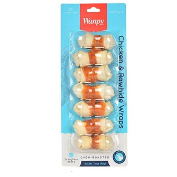 Wanpy 90 gr Burgu Tavuk Sargılı | Köpek Kemik Ödül Maması