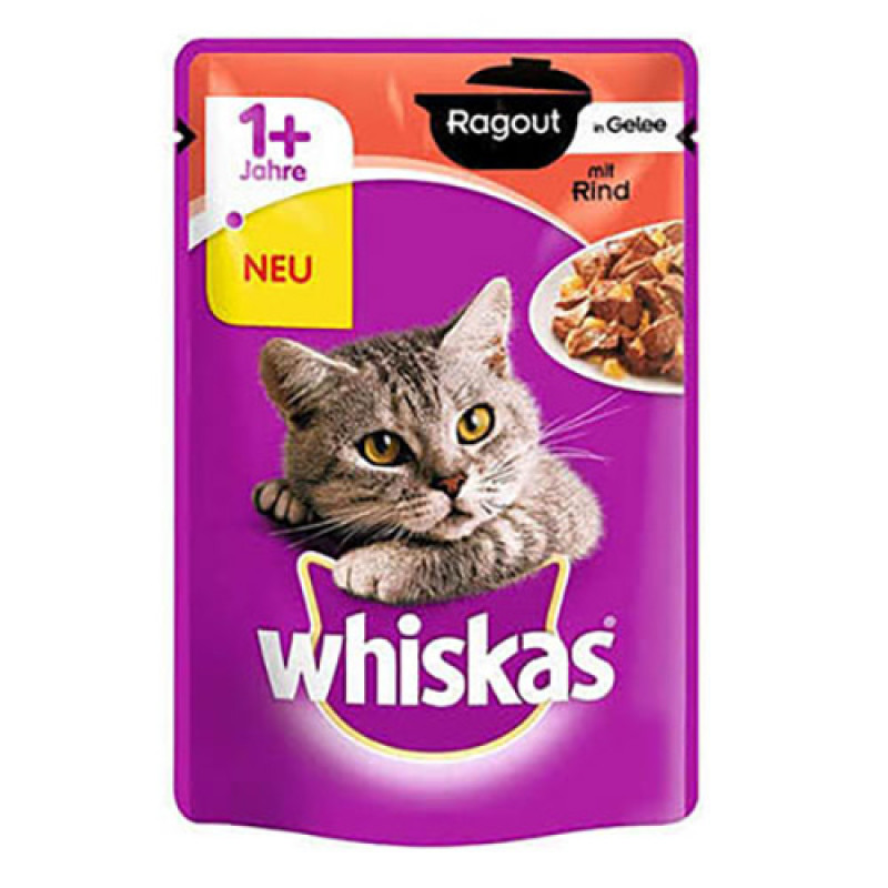 Whiskas 6 Adet Güveç Jöle İçinde Sığır Etli Pouch Kedi Konserve 85 Gr | Sığır Etli Yaş Kedi Maması Whiskas 6 Adet Güveç Jöle İçinde Sığır Etli Pouch Kedi Konserve 85 Gr | Sığır Etli Yaş Kedi Maması