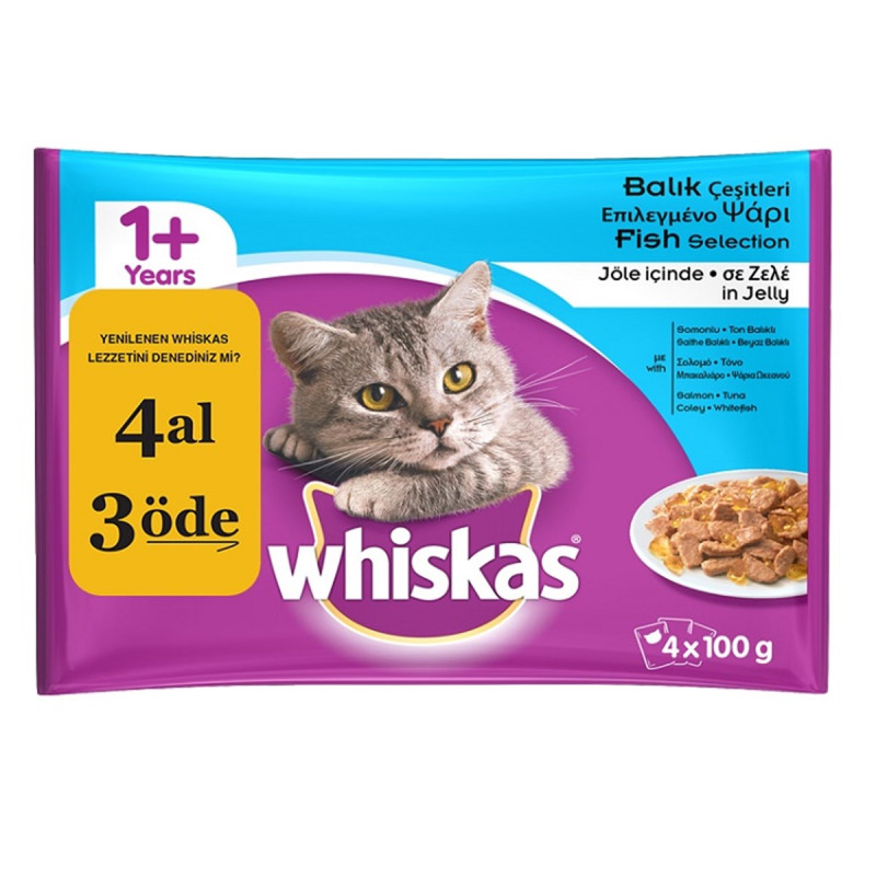 Whiskas 4 Adet Ton Balıklı Yetişkin Pouch 100 Gr | Yetişkin Kedi Maması Whiskas 4 Adet Ton Balıklı Yetişkin Pouch 100 Gr | Yetişkin Kedi Maması
