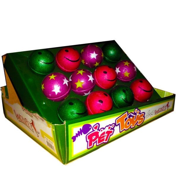 Wonpet 6.3 Cm 12 Adet Sünger Gülen Suratlı Top | Kedi Top Oyuncak