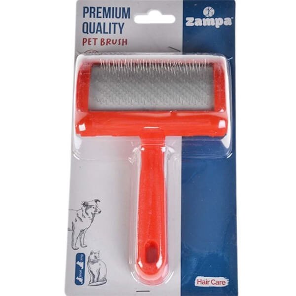 Zampa 16x10.5Cm Geniş İnce Telli Tarama Fırçası | Köpek Tarağı