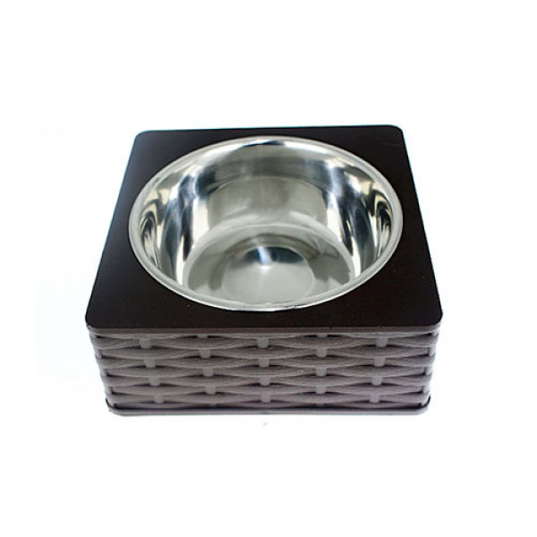 Zampa M Kare Hasır Tekli Mama-Su Kabı | Metal Mama Ve Su Kabı