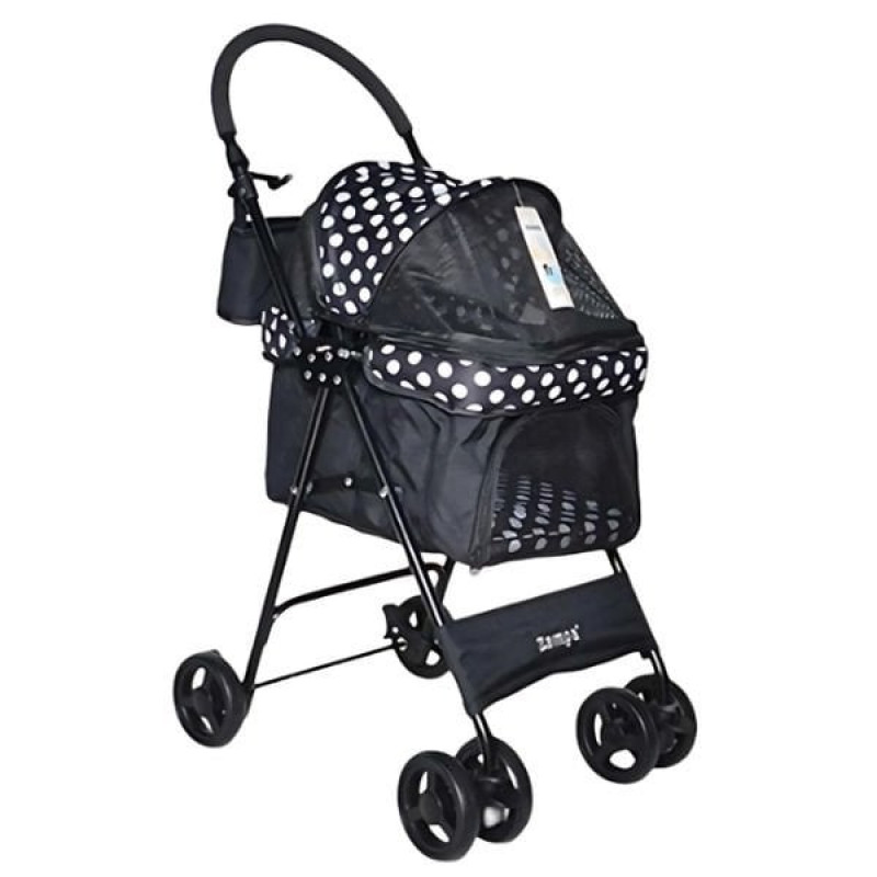 Zampa Perez Kedi ve Köpek Arabası Siyah 42x63x89 Cm | Köpek Taşıma Çantası Ve Kafes Zampa Perez Kedi ve Köpek Arabası Siyah 42x63x89 Cm | Köpek Taşıma Çantası Ve Kafes