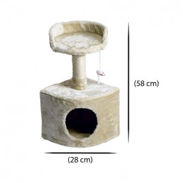 28x28x58 Cm Yuvalı Oturaklı Kedi Tırmalama | Tırmalama Tahtalı Kedi Evi