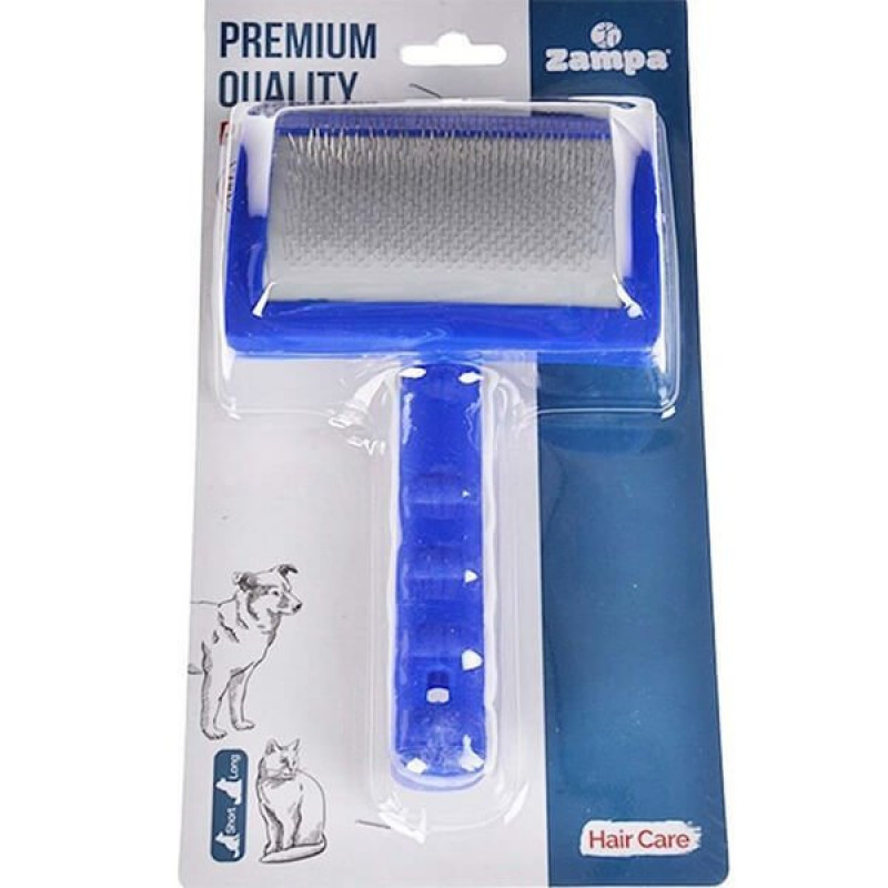 Zampa19x11 Cm Geniş İnce Telli Tarama Fırçası | Köpek Tarağı Zampa19x11 Cm Geniş İnce Telli Tarama Fırçası | Köpek Tarağı