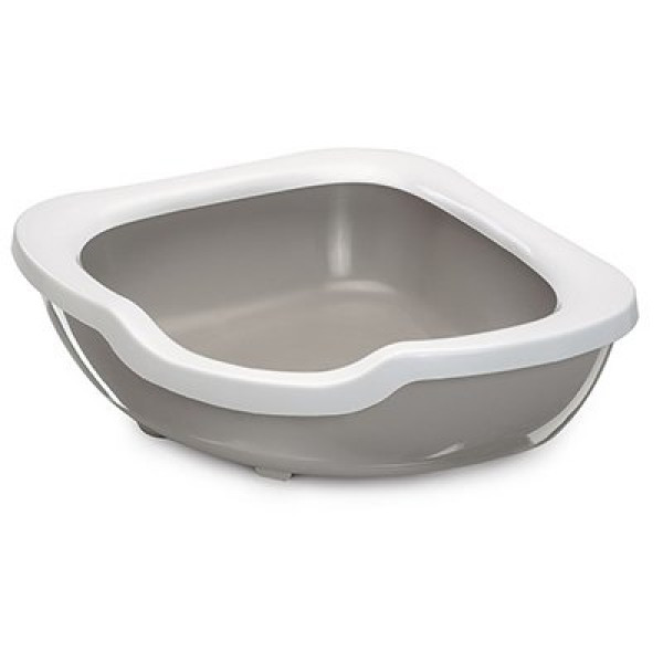 İmac 50x65x15.5 Cm Fred Köşe Açık Tuvalet Gri | Açık Kedi Tuvaleti